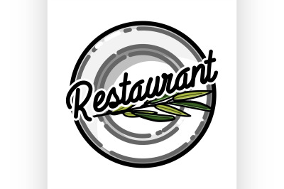 Color vintage restaurant emblem