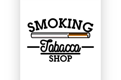 Color vintage tobacco shop emblem