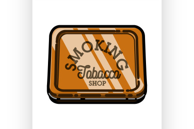 Color vintage tobacco shop emblem
