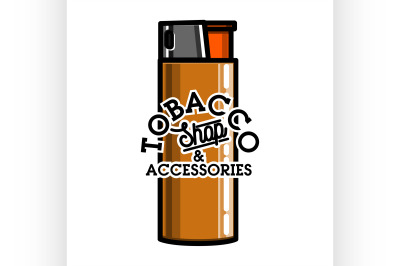 Color vintage tobacco shop emblem