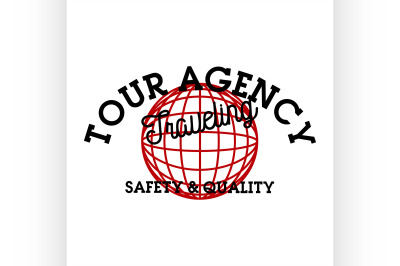 Color vintage tour agency emblem