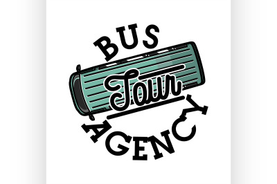 Color vintage tour agency emblem