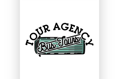 Color vintage tour agency emblem