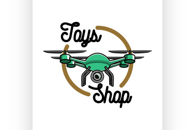 Color vintage toys shop emblem
