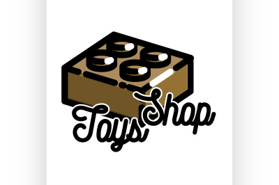 Color vintage toys shop emblem