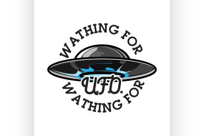 Color vintage UFO emblem