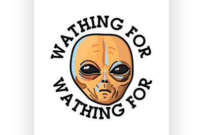 Color vintage UFO emblem