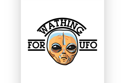 Color vintage UFO emblem