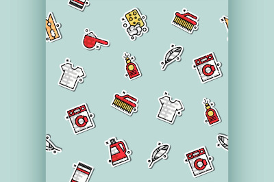 Laundry concept icons pattern