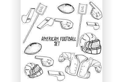 Hand drawn American Football elements