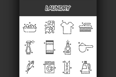 Laundry cartoon concept icons