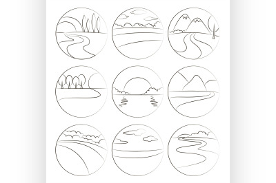 River and Landscape icons