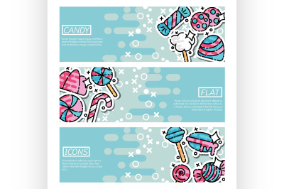 Set of Horizontal Banners about candy