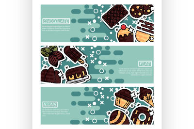 Set of Horizontal Banners about chocolate