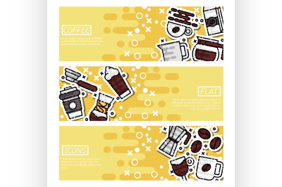 Set of Horizontal Banners about coffee