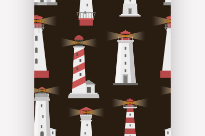 Set of lighthouses pattern