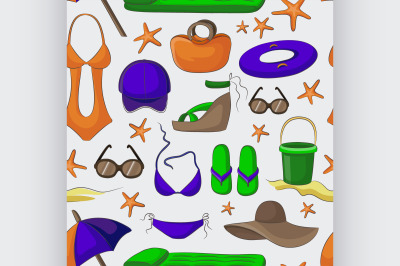 Summer and beach accessories pattern