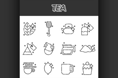 Tea cartoon concept icons