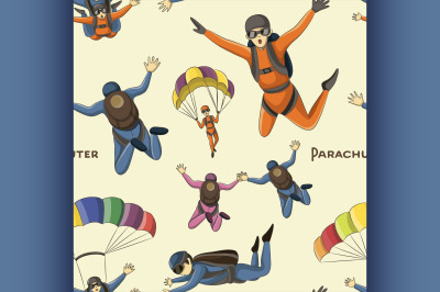 Vector set of parachuter pattern