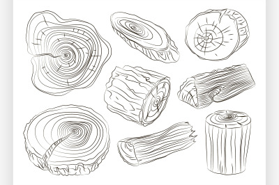 Wood stumps vector set