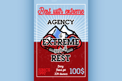 Color vintage agency of extreme banner