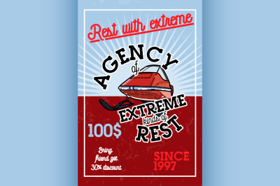 Color vintage agency of extreme banner
