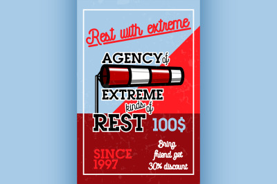 Color vintage agency of extreme banner