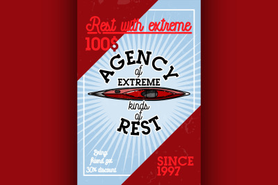 Color vintage agency of extreme banner