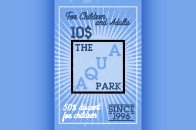 Color vintage aquapark banner
