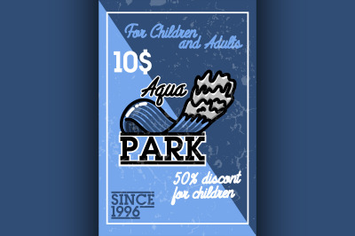 Color vintage aquapark banner