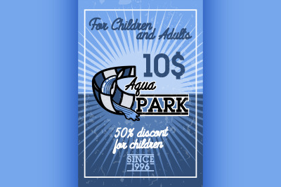 Color vintage aquapark banner