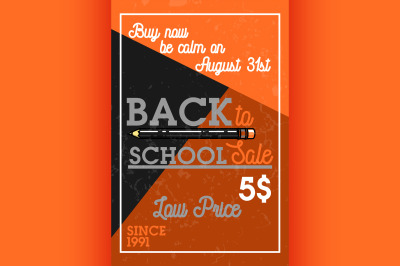 Color vintage back to school sale banner