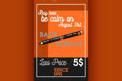 Color vintage back to school sale banner
