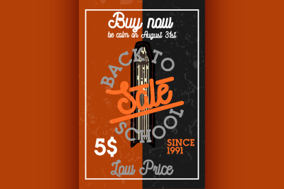 Color vintage back to school sale banner