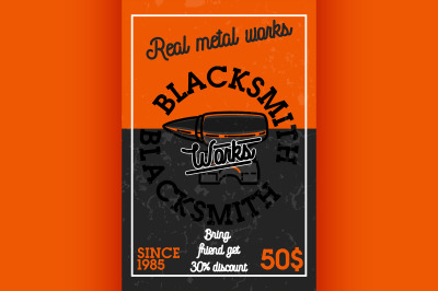Color vintage blacksmith banner