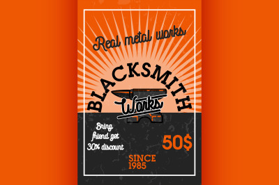 Color vintage blacksmith banner