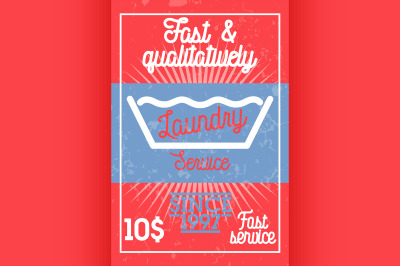 Color vintage laundry services banner