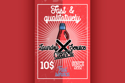 Color vintage laundry services banner