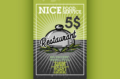 Color vintage restaurant banner