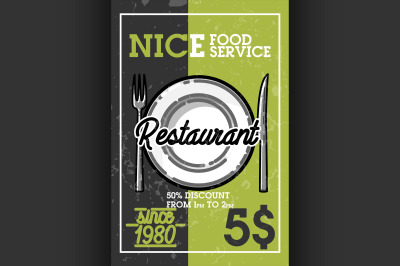 Color vintage restaurant banner