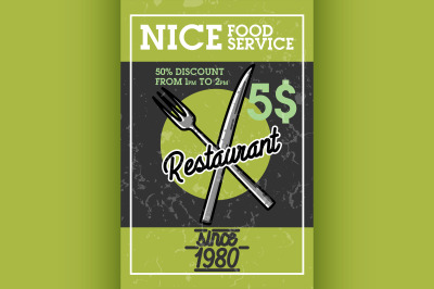 Color vintage restaurant banner
