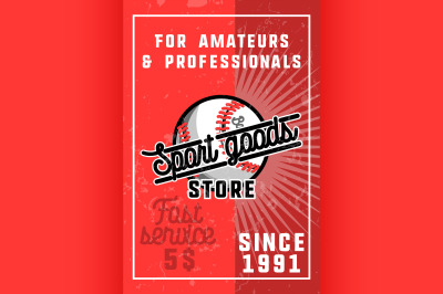 Color vintage sport goods banner
