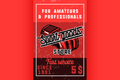 Color vintage sport goods banner