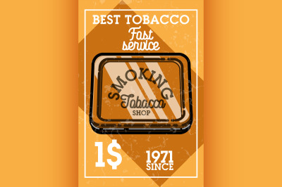 Color vintage tobacco shop banner