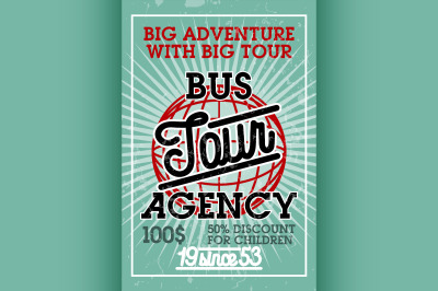 Color vintage tour agency banner