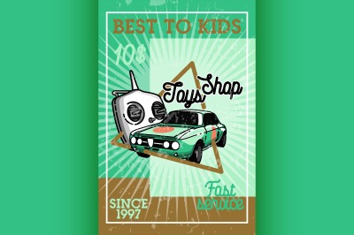 Color vintage toys shop banner