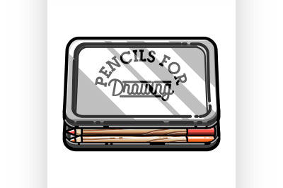 Color vintage art products shop emblem