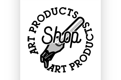 Color vintage art products shop emblem