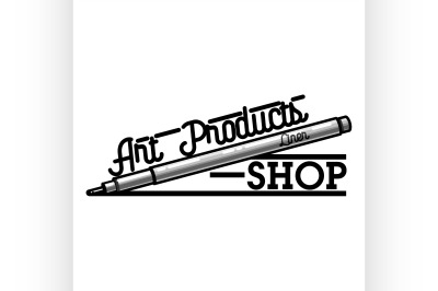 Color vintage art products shop emblem