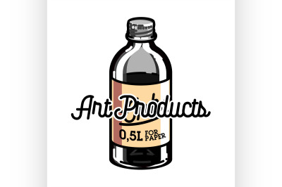 Color vintage art products shop emblem